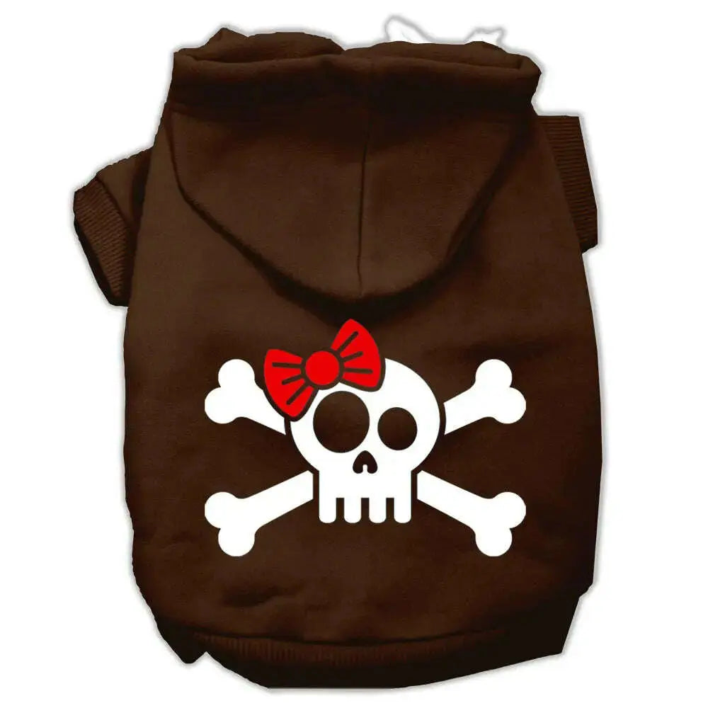 Skull-Crossbone-Bow-Screen-Print-Pet-Hoodies-Brown-Size-Xxl-GreatEagleInc-333741942