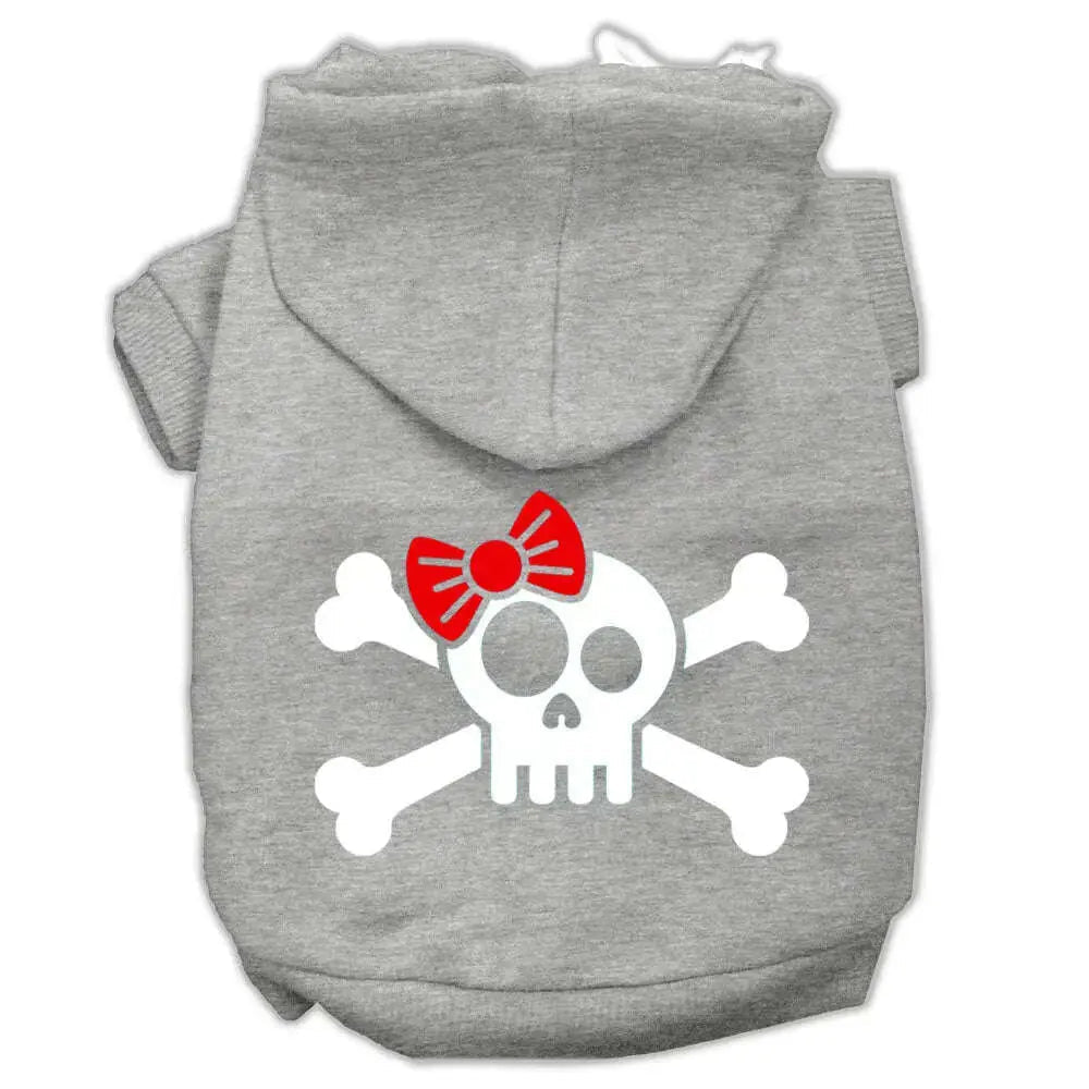 Skull-Crossbone-Bow-Screen-Print-Pet-Hoodies-Grey-Size-Xxl-GreatEagleInc-333948731