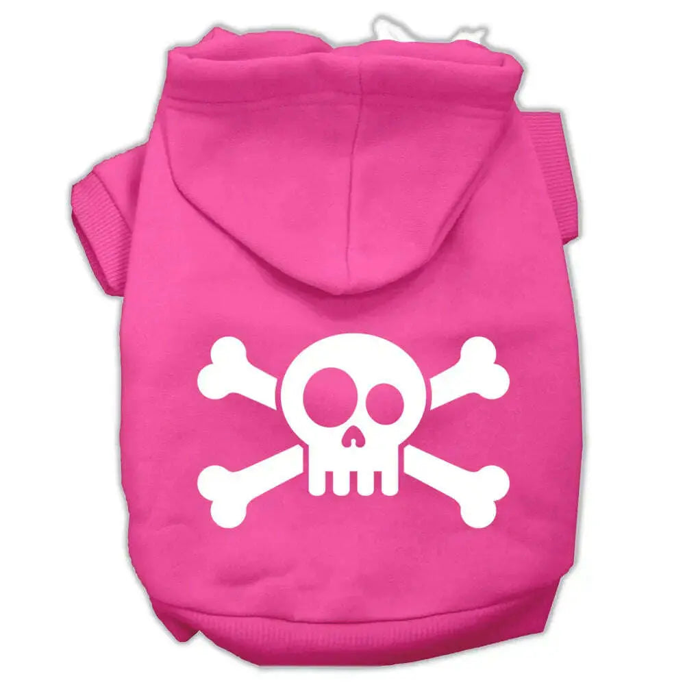 Skull-Crossbone-Screen-Print-Pet-Hoodies-Bright-Pink-Size-Xs-GreatEagleInc-319903913