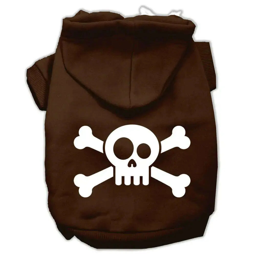 Skull-Crossbone-Screen-Print-Pet-Hoodies-Brown-Size-Xxl-GreatEagleInc-319903015