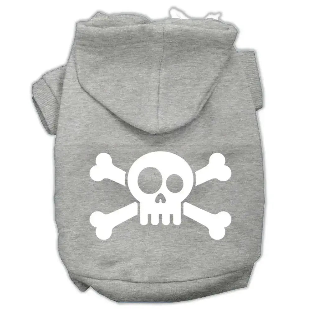 Skull-Crossbone-Screen-Print-Pet-Hoodies-Grey-Size-Xl-GreatEagleInc-319904590