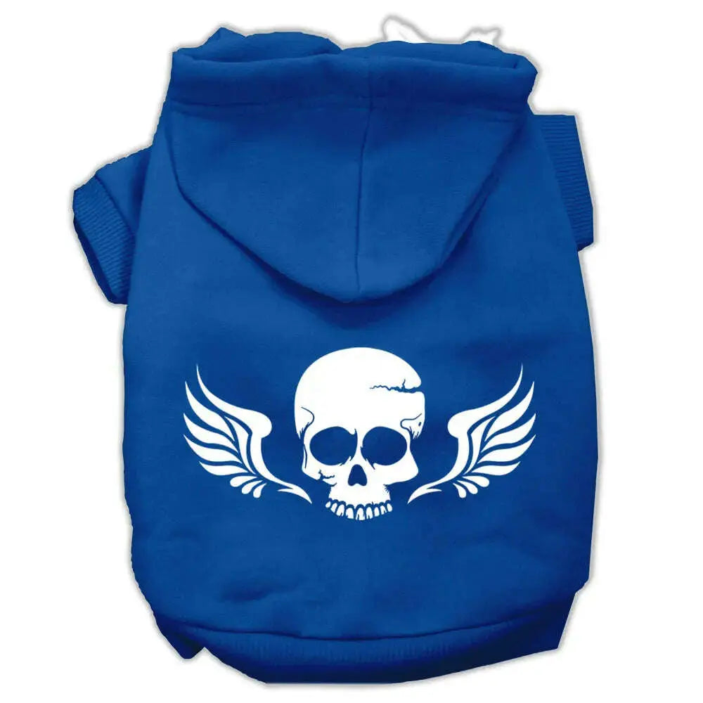 Skull-Wings-Screen-Print-Pet-Hoodies-Blue-Size-Med-GreatEagleInc-319900938