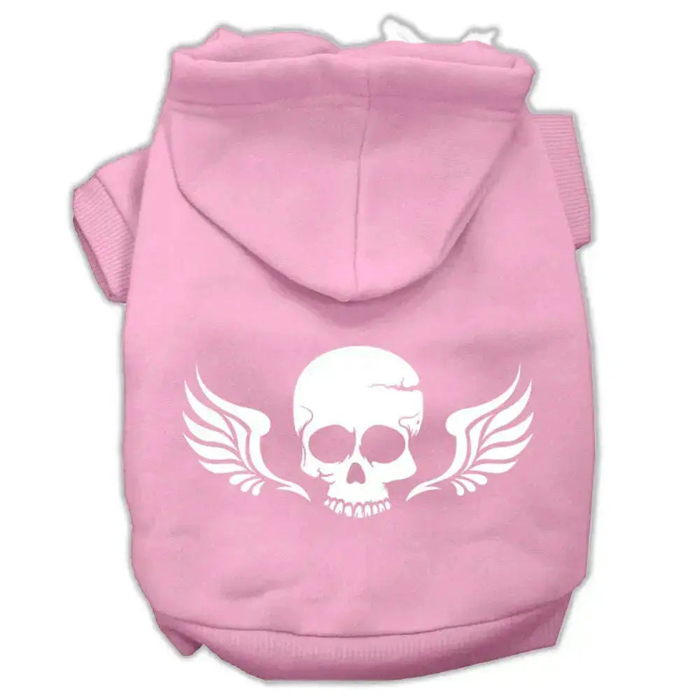 Skull-Wings-Screen-Print-Pet-Hoodies-Light-Pink-Size-Lg-GreatEagleInc-319901482