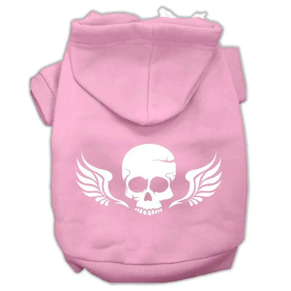 Skull-Wings-Screen-Print-Pet-Hoodies-Light-Pink-Size-Xxl-GreatEagleInc-319897125