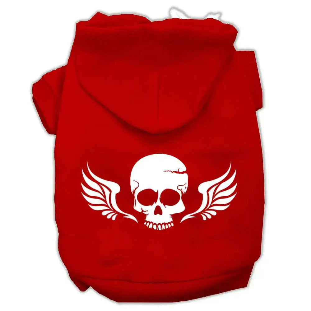 Skull-Wings-Screen-Print-Pet-Hoodies-Red-Size-Lg-GreatEagleInc-319901222