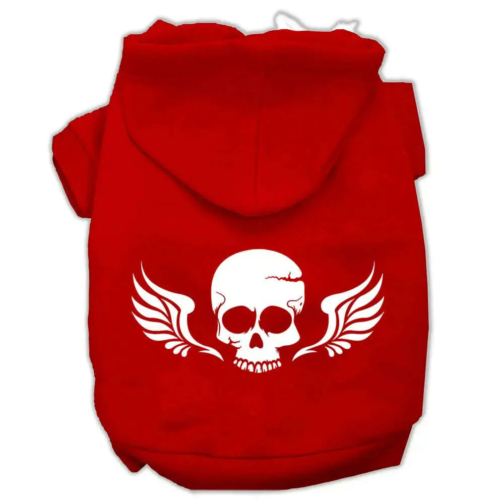 Skull-Wings-Screen-Print-Pet-Hoodies-Red-Size-Sm-GreatEagleInc-319899465