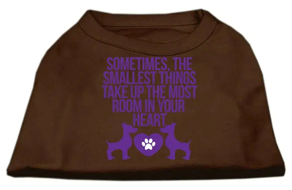 Smallest-Things-Screen-Print-Dog-Shirt-Brown-Xs-GreatEagleInc-318537069
