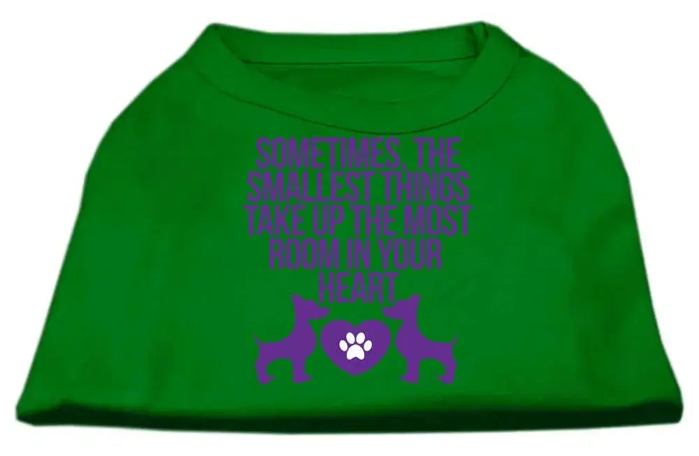 Smallest-Things-Screen-Print-Dog-Shirt-Green-Xs-GreatEagleInc-318796742