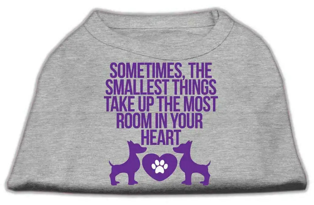 Smallest-Things-Screen-Print-Dog-Shirt-Grey-Lg-GreatEagleInc-333849834