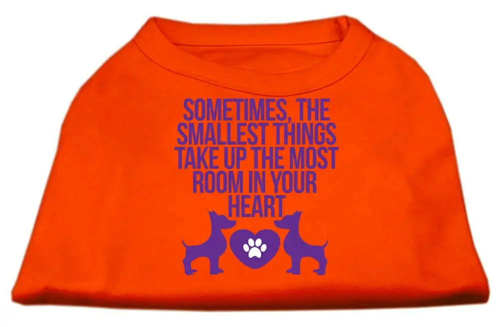 Smallest-Things-Screen-Print-Dog-Shirt-Orange-Lg-GreatEagleInc-333849773