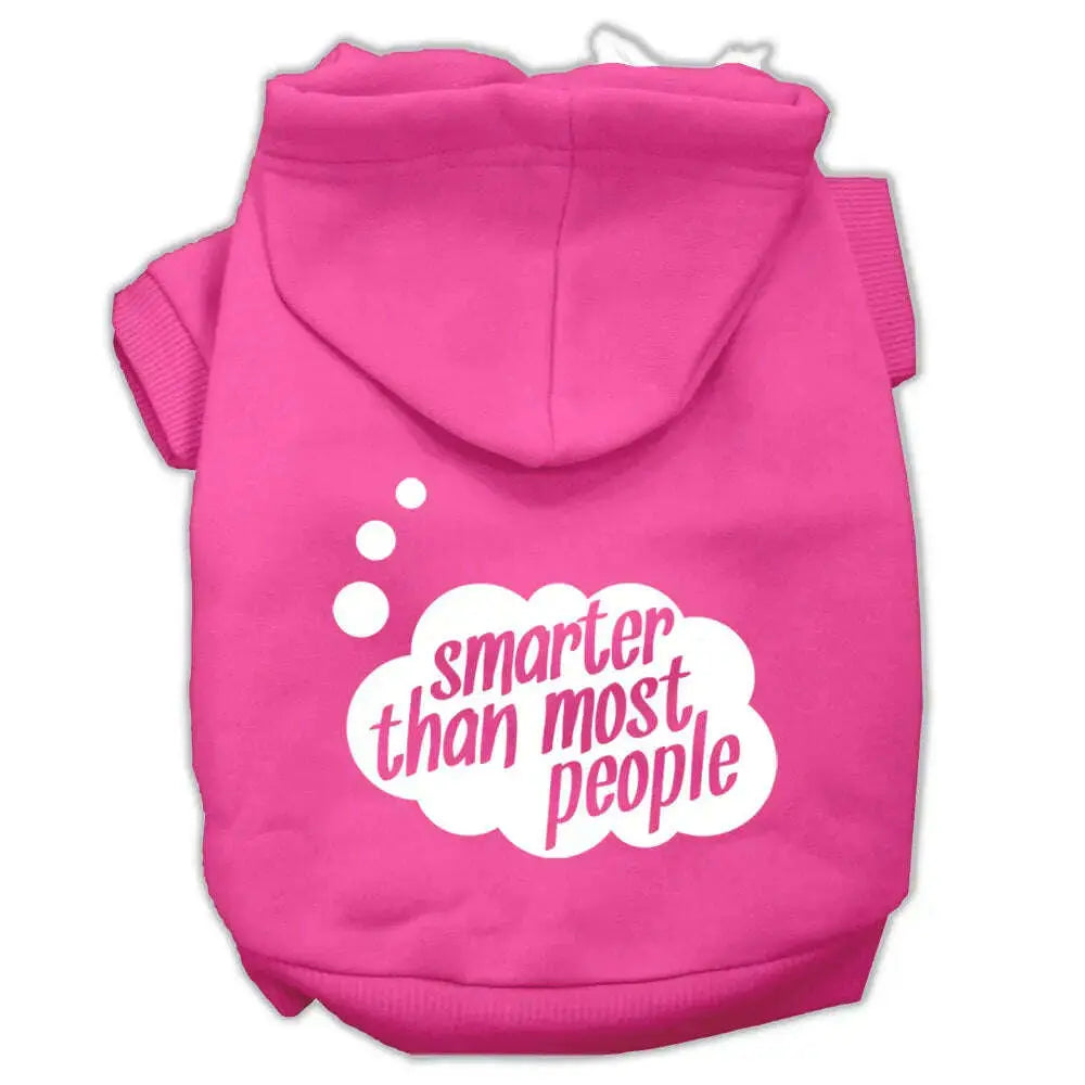 Smarter-Then-Most-People-Screen-Printed-Dog-Pet-Hoodies-Bright-Pink-Size-Xxl-GreatEagleInc-319712315