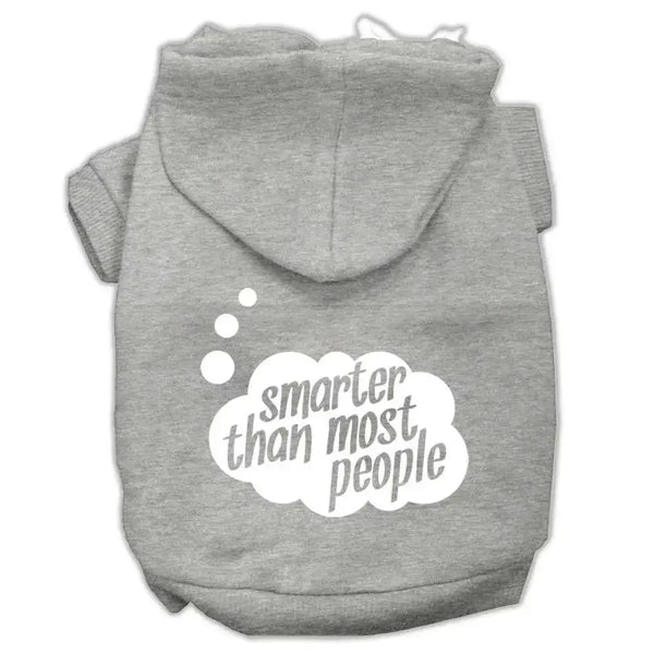 Smarter-Then-Most-People-Screen-Printed-Dog-Pet-Hoodies-Grey-Size-Med-GreatEagleInc-319715274