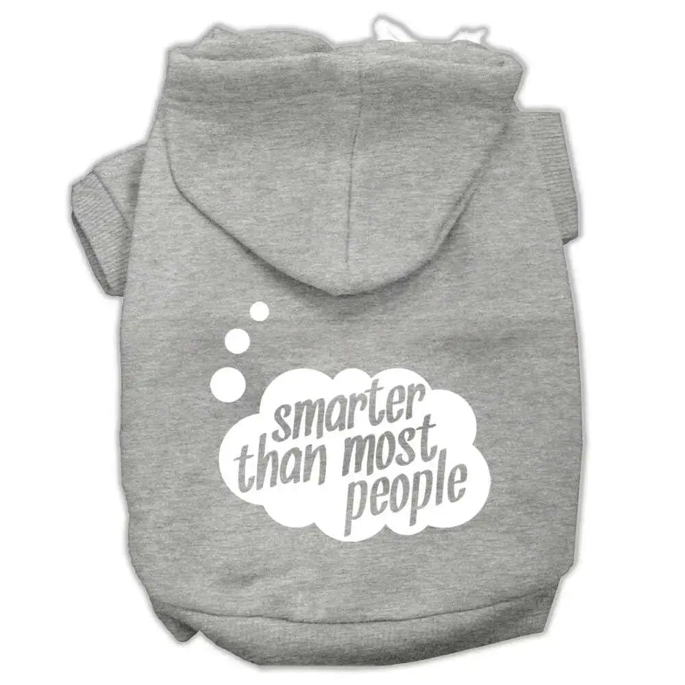 Smarter-Then-Most-People-Screen-Printed-Dog-Pet-Hoodies-Grey-Size-Med-GreatEagleInc-319715274