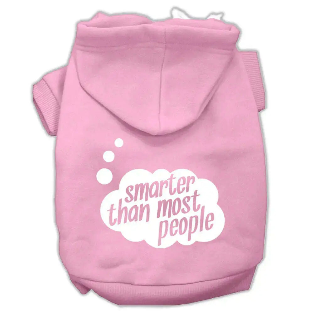 Smarter-Then-Most-People-Screen-Printed-Dog-Pet-Hoodies-Light-Pink-Size-Lg-GreatEagleInc-319715998
