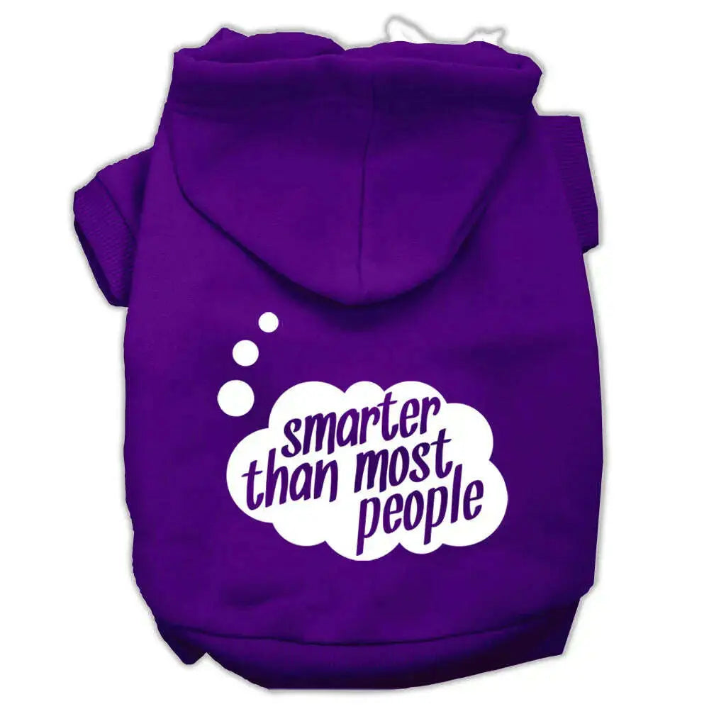 Smarter-Then-Most-People-Screen-Printed-Dog-Pet-Hoodies-Purple-Size-Xl-GreatEagleInc-319713318