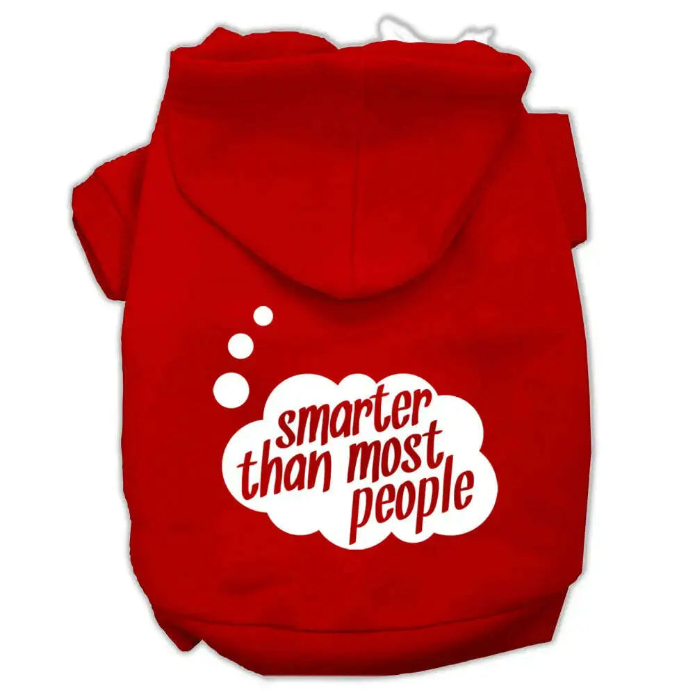 Smarter-Then-Most-People-Screen-Printed-Dog-Pet-Hoodies-Red-Size-Xl-GreatEagleInc-319713256