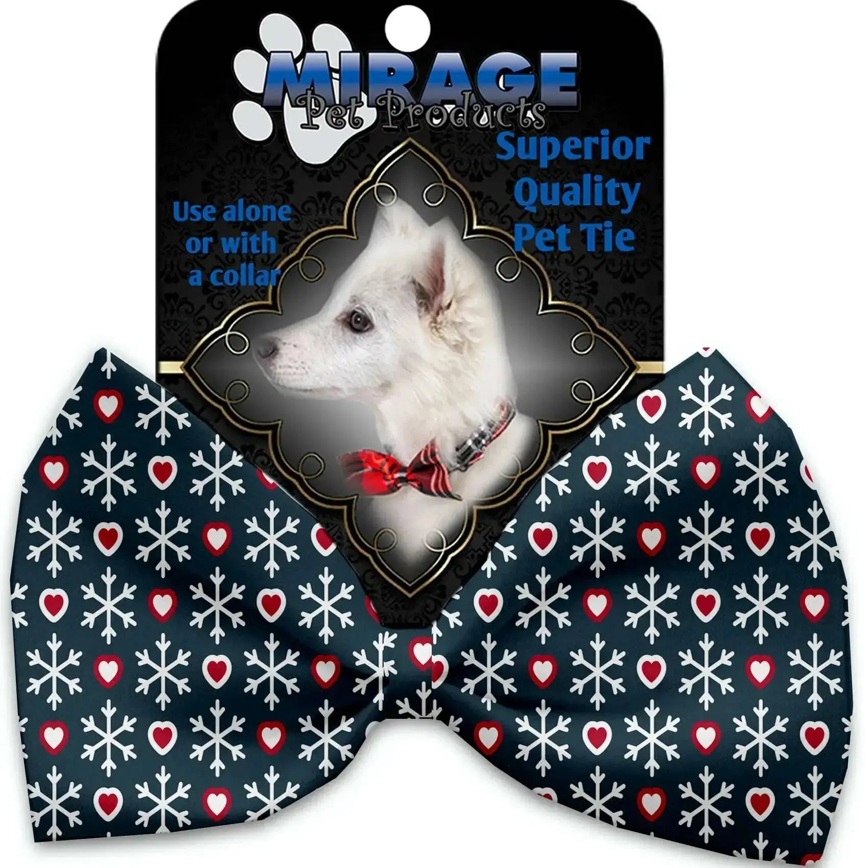 Snowflakes-And-Hearts-Pet-Bow-Tie-Collar-Accessory-With-Velcro-GreatEagleInc-320196255