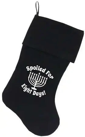 Spoiled-For-8-Days-Screen-Print-18-Inch-Velvet-Christmas-Stocking-Black-GreatEagleInc-333825995