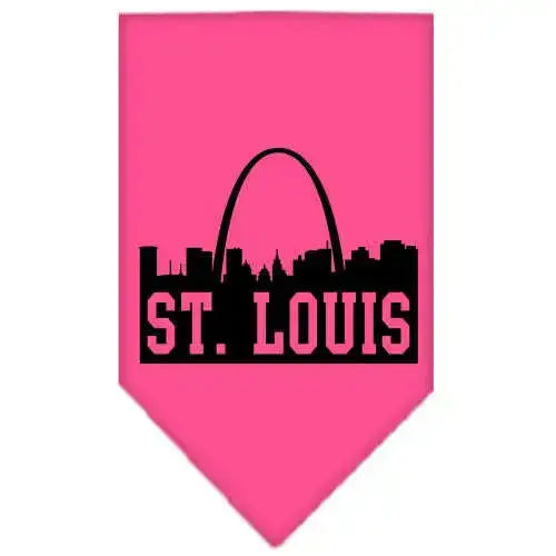 St-Louis-Skyline-Screen-Print-Bandana-Bright-Pink-Small-GreatEagleInc-318502324