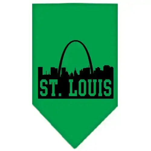 St-Louis-Skyline-Screen-Print-Bandana-Emerald-Green-Small-GreatEagleInc-318502545