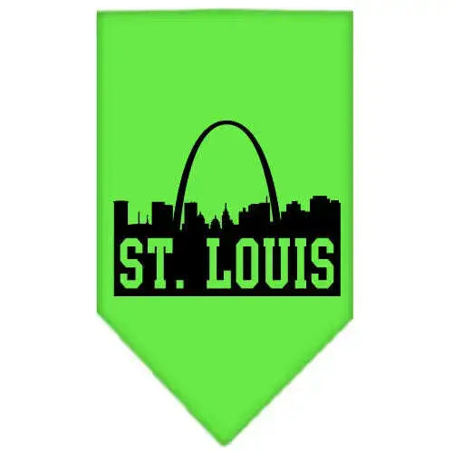 St-Louis-Skyline-Screen-Print-Bandana-Lime-Green-Small-GreatEagleInc-318502759