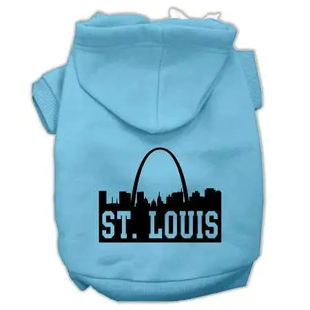 St-Louis-Skyline-Screen-Print-Pet-Hoodies-Baby-Blue-Size-Sm-GreatEagleInc-319747791