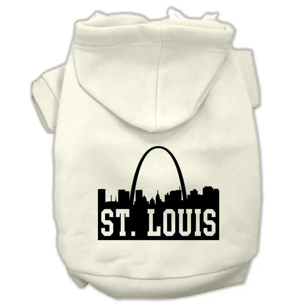 St-Louis-Skyline-Screen-Print-Pet-Hoodies-Cream-Size-Lg-GreatEagleInc-319749246