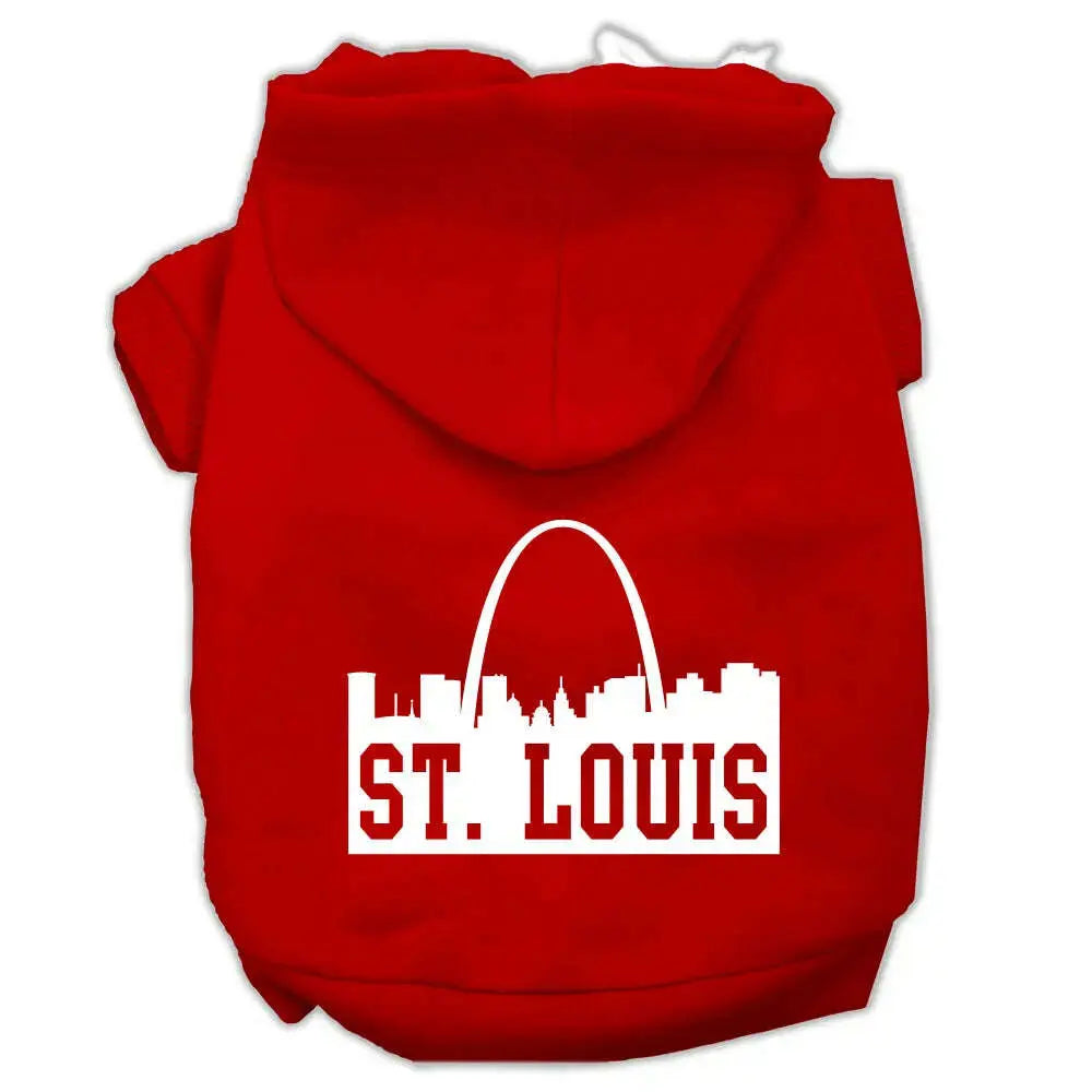 St-Louis-Skyline-Screen-Print-Pet-Hoodies-Red-Size-Lg-GreatEagleInc-319748838