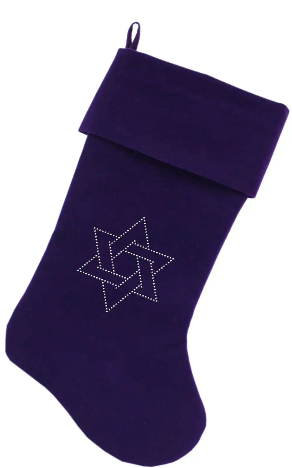 Star-Of-David-Rhinestone-18-Inch-Velvet-Christmas-Stocking-Purple-GreatEagleInc-319867574
