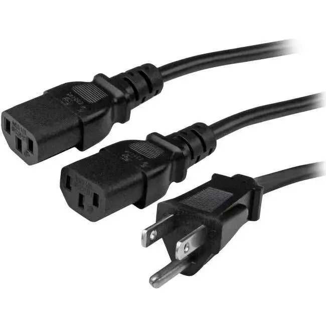 StarTech.com-10-ft-Computer-Power-Cord-NEMA-5-15P-to-2x-C13-C13-Y-Cable-Power-Cord-Y-Splitter-Cable-Power-2-monitors-at-once-StarTech.com-334400287