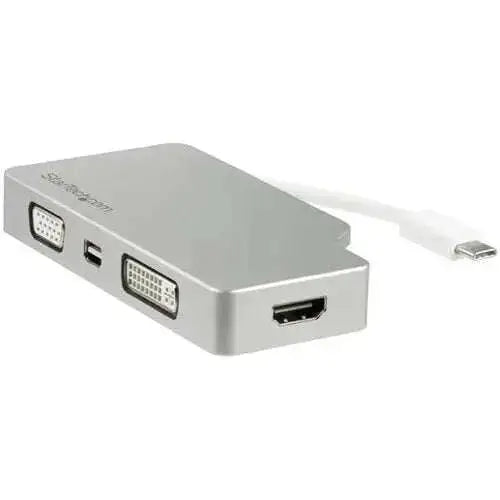 StarTech.com-USB-C-Multiport-Video-Adapter-4-in-1-USB-C-to-DVI-HDMI-VGA-mDP-Video-Adapter-Silver-4K-30-Hz-CDPVGDVHDMDP-StarTech.com-318510110