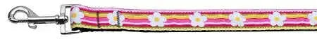 Striped-Daisy-Ribbon-Dog-Collars-1-Wide-6ft-Leash-GreatEagleInc-318589025
