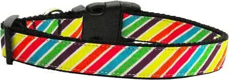 Striped-Rainbow-Nylon-Dog-Collar-Sm-GreatEagleInc-318765287