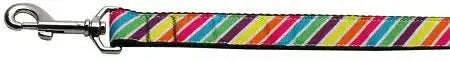 Striped-Rainbow-Nylon-Dog-Leash-3-8-Inch-Wide-4ft-Long-GreatEagleInc-318819269