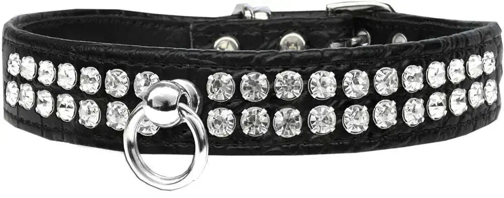Style-_72-Rhinestone-Designer-Croc-Dog-Collar-Black-Size-16-GreatEagleInc-334342674