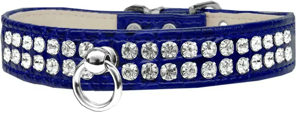 Style-_72-Rhinestone-Designer-Croc-Dog-Collar-Blue-Size-14-GreatEagleInc-334343286