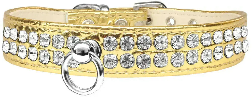 Style-_72-Rhinestone-Designer-Croc-Dog-Collar-Gold-Size-16-GreatEagleInc-334354843