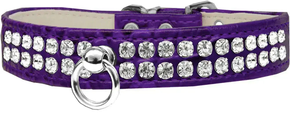 Style-_72-Rhinestone-Designer-Croc-Dog-Collar-Purple-Size-16-GreatEagleInc-334356413