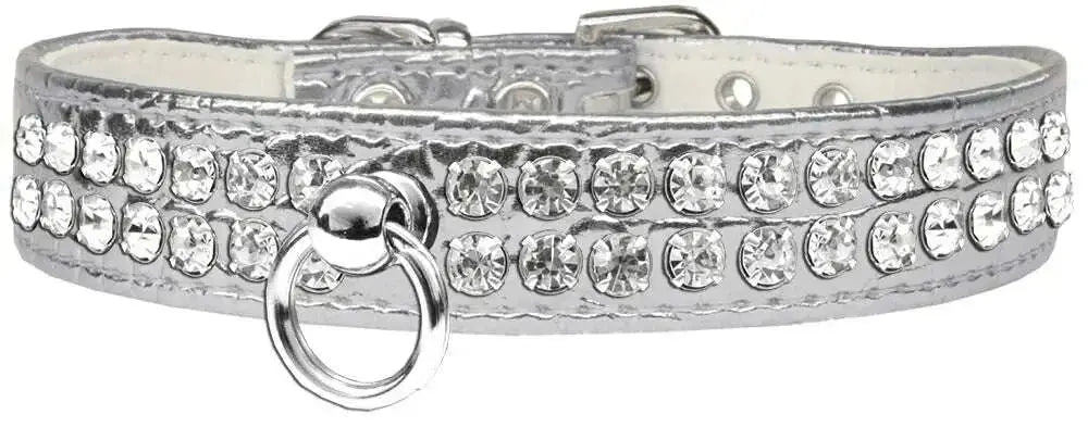 Style-_72-Rhinestone-Designer-Croc-Dog-Collar-Silver-Size-22-GreatEagleInc-334357569