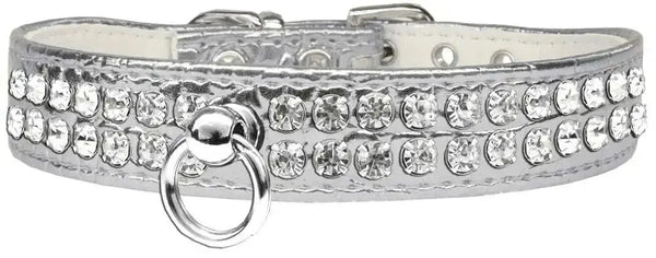 Style-_72-Rhinestone-Designer-Croc-Dog-Collar-Silver-Size-22-GreatEagleInc-334357569