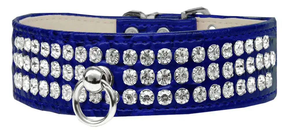 Style-_73-Rhinestone-Designer-Croc-Dog-Collar-Blue-Size-18-GreatEagleInc-334360540
