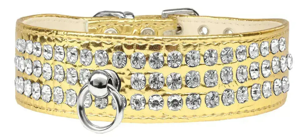 Style-_73-Rhinestone-Designer-Croc-Dog-Collar-Gold-Size-16-GreatEagleInc-334362861