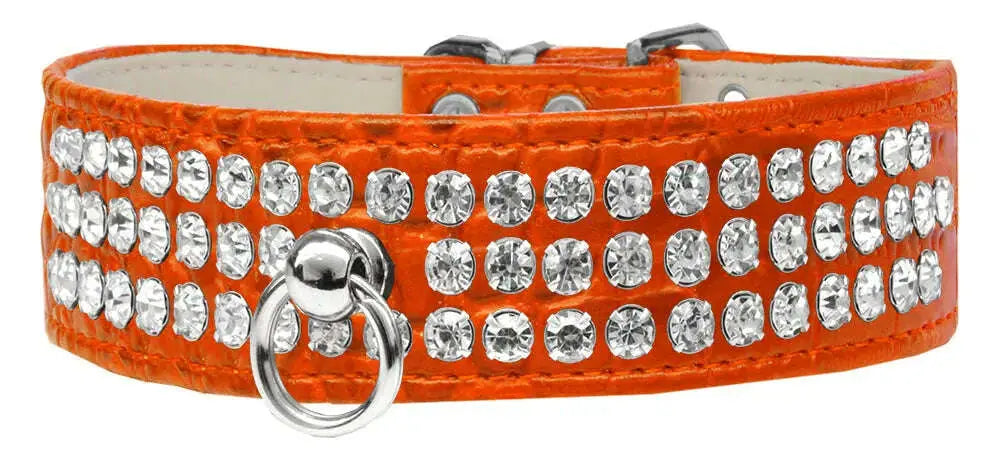 Style-_73-Rhinestone-Designer-Croc-Dog-Collar-Orange-Size-12-GreatEagleInc-334364265