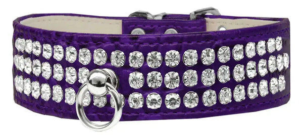 Style-_73-Rhinestone-Designer-Croc-Dog-Collar-Purple-Size-18-GreatEagleInc-334365353
