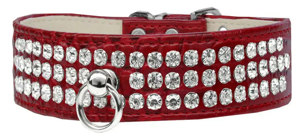 Style-_73-Rhinestone-Designer-Croc-Dog-Collar-Red-Size-20-GreatEagleInc-334366267