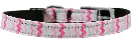 Sweet-Chevrons-Nylon-Dog-Collar-With-Classic-Buckle-3-8_-Size-14-GreatEagleInc-333884527