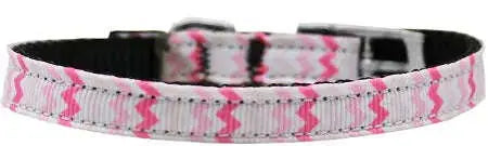 Sweet-Chevrons-Nylon-Dog-Collar-With-Classic-Buckle-3-8_-Size-16-GreatEagleInc-333884415