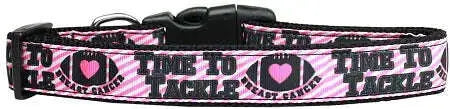 Tackle-Breast-Cancer-Nylon-Dog-Collar-Medium-Narrow-GreatEagleInc-333696028