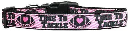 Tackle-Breast-Cancer-Nylon-Dog-Collar-Xl-GreatEagleInc-333695885