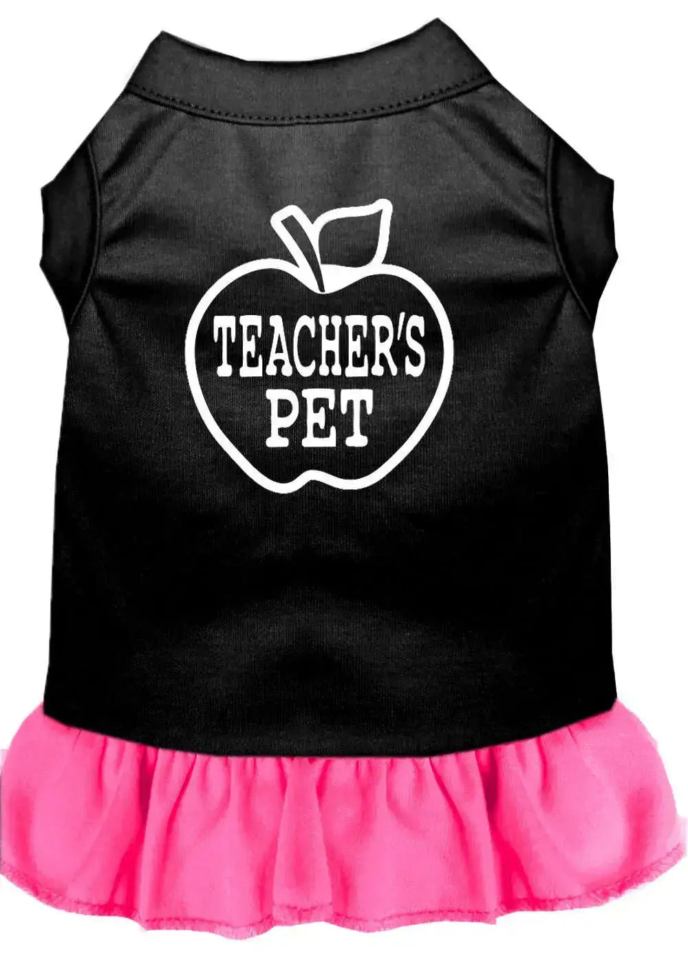 Teachers-Pet-Screen-Print-Dress-Black-With-Bright-Pink-Lg-GreatEagleInc-318701298